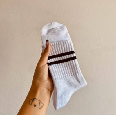 Tenis a Rayas - Blanco con negro, 5